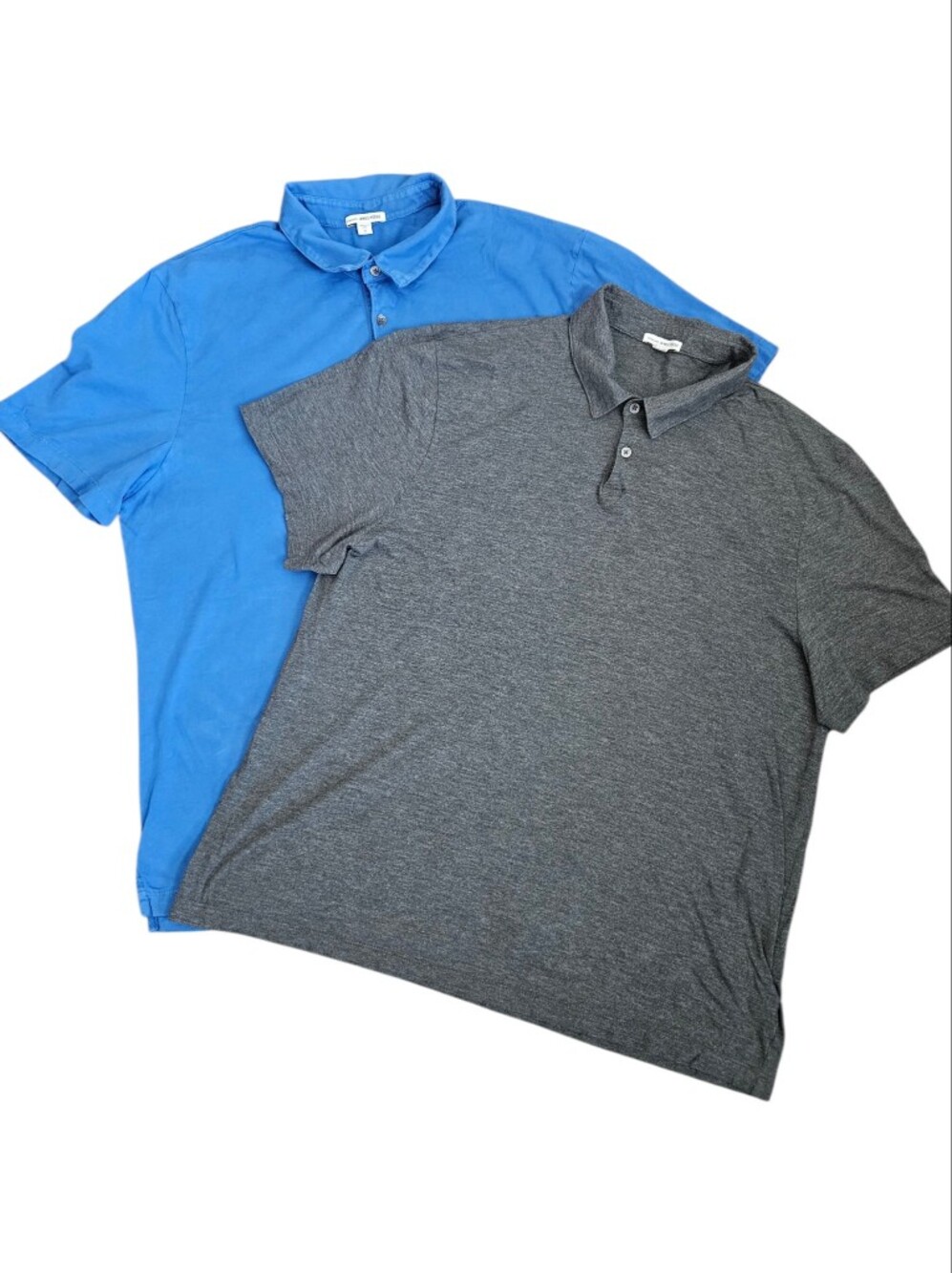James Perse‎ Mens Blue and Gray Polo Shirts Sz 5 (2XL) Casual Comfy